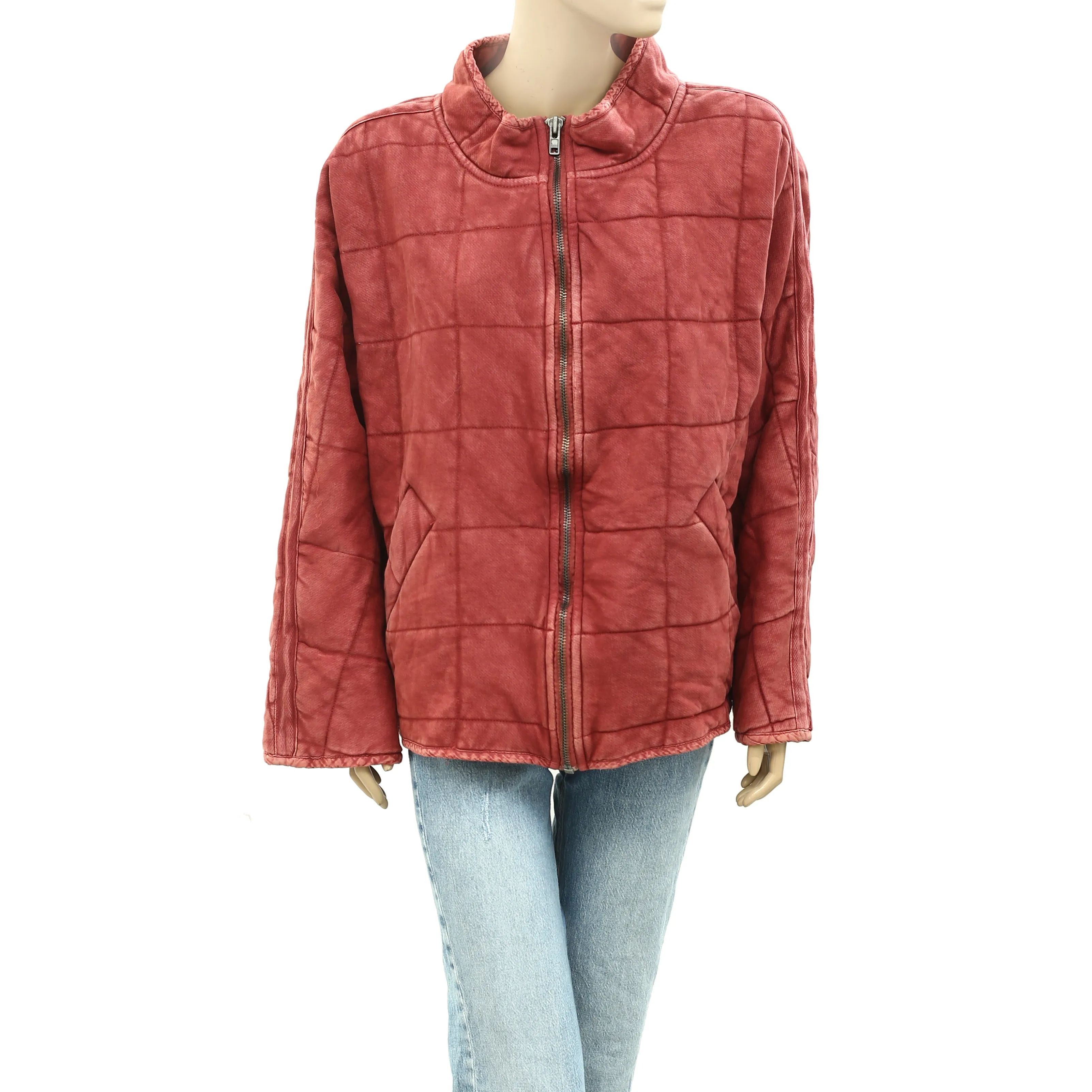 Free People Dolman Quilted Knit Jacket Top