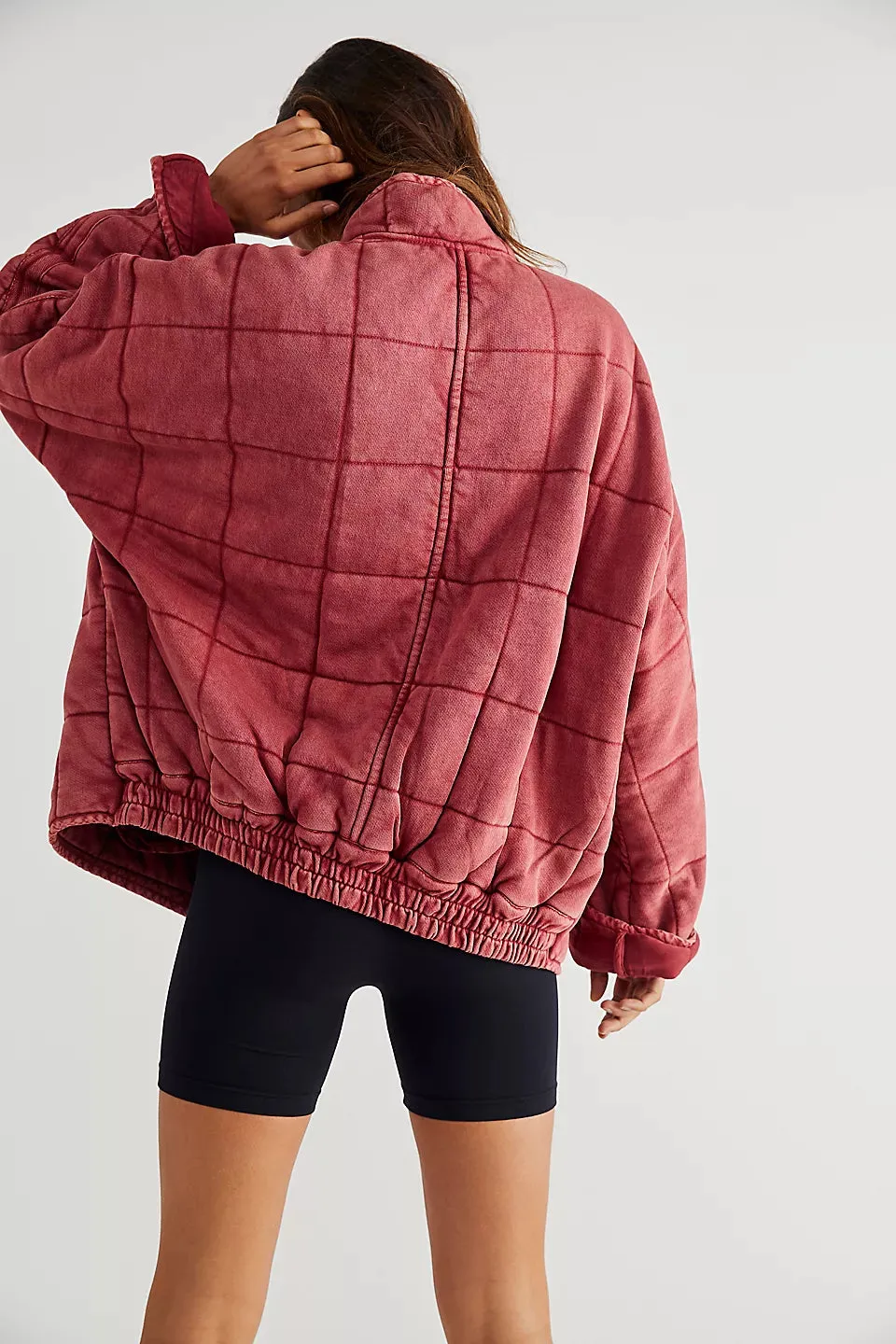 Free People Dolman Quilted Knit Jacket Top