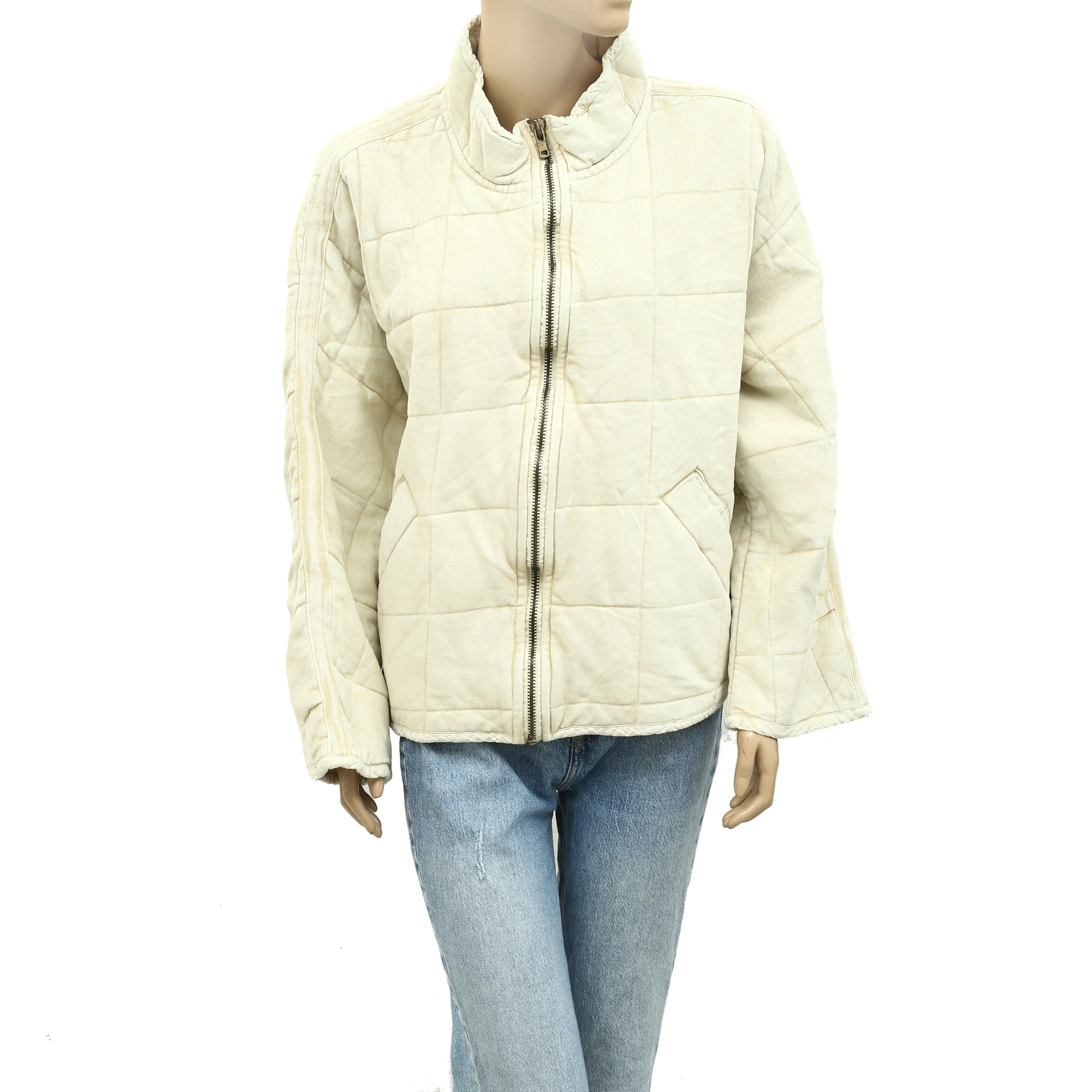 Free People Dolman Quilted Knit Jacket Top