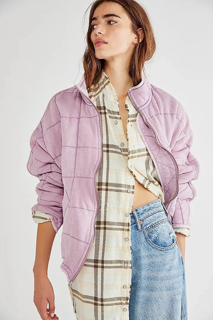 Free People Dolman Quilted Knit Jacket Top