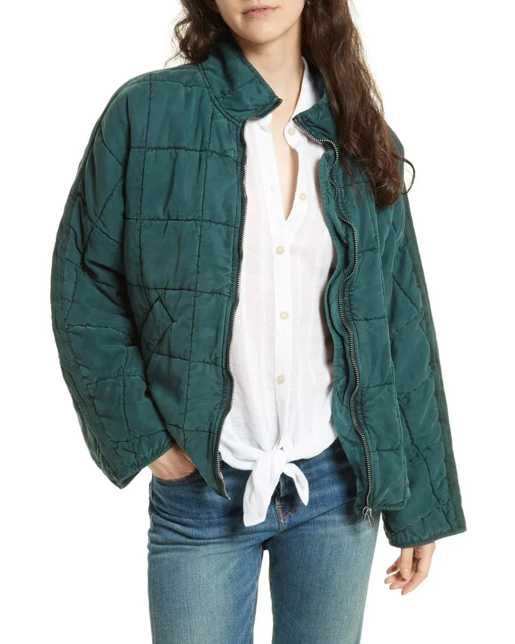 Free People Dolman Quilted Knit Jacket Top