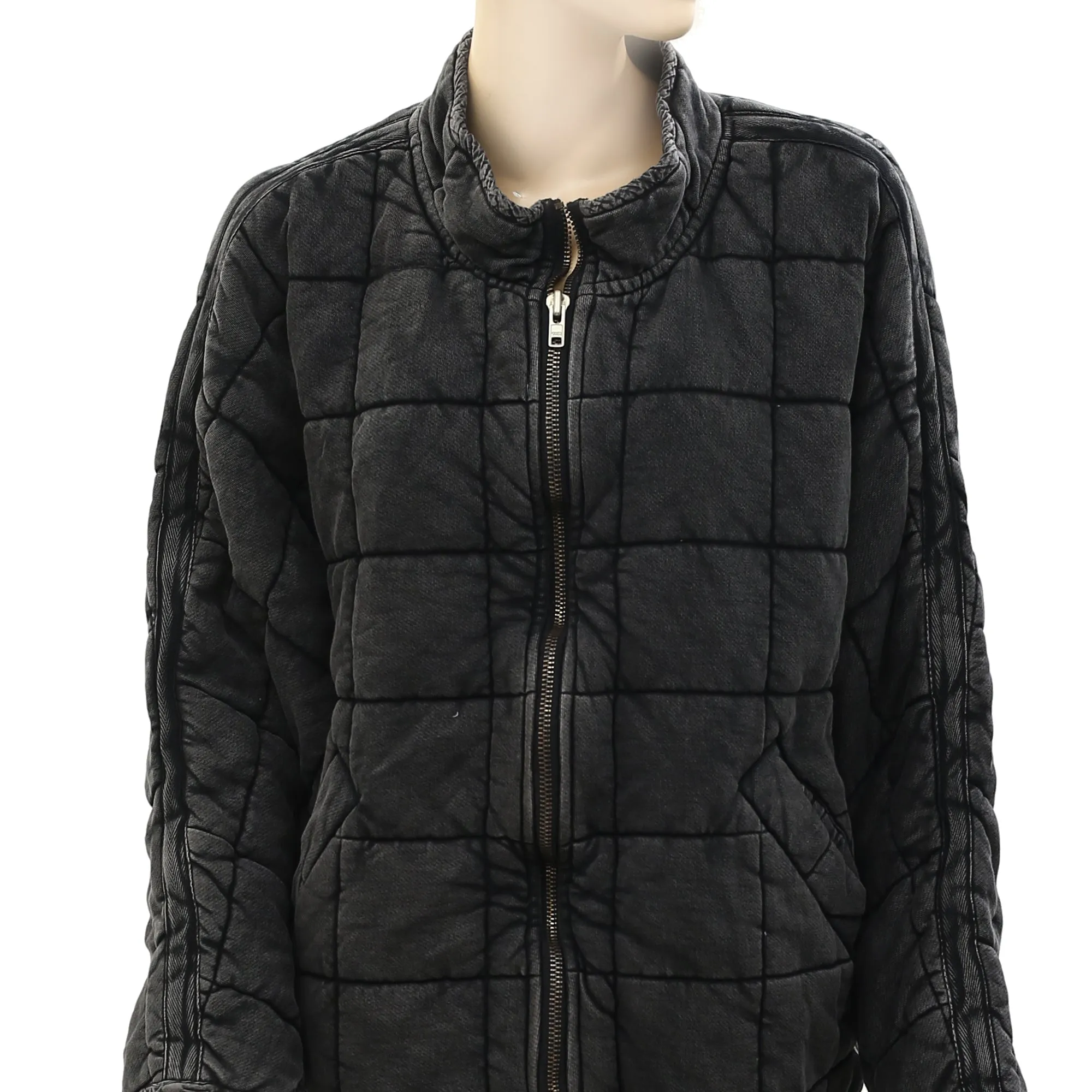 Free People Dolman Quilted Knit Jacket Top