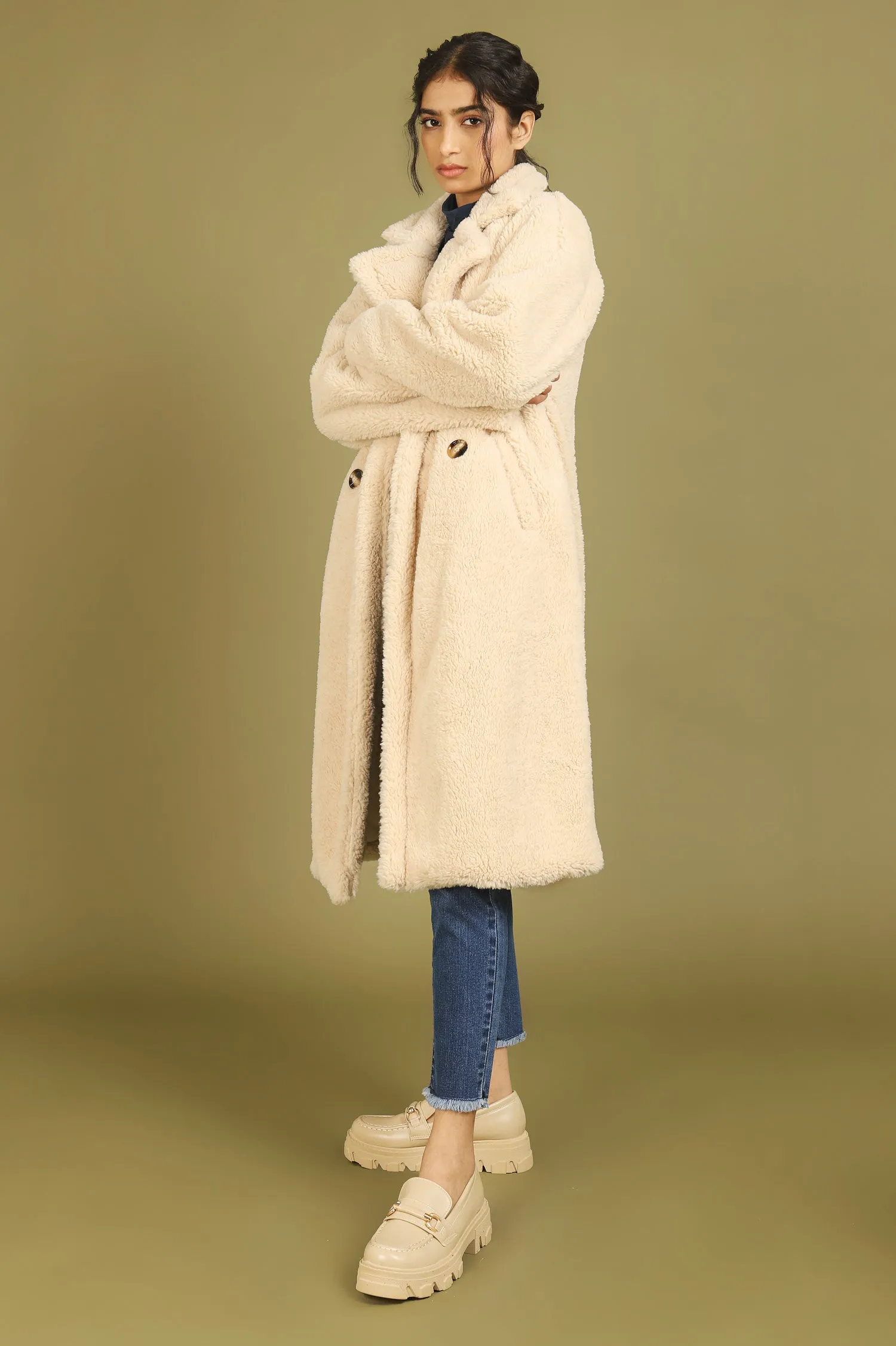 FUR COAT-BEIGE