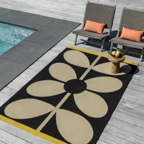 Giant Sixties Stem Noir Outdoor Rug