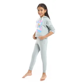 Girls Winter Hoodie Pajamas - Mint