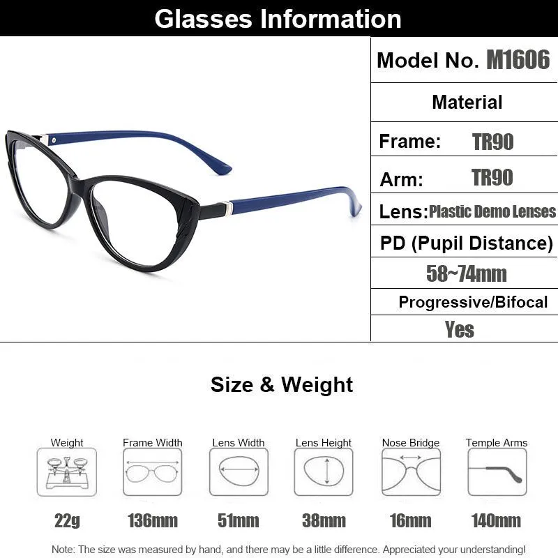 Gmei Women's Eyeglasses Cat Eye Ultra-Light Tr90 Plastic M1606