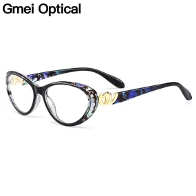 Gmei Women's Eyeglasses Ultra-Light Plastic Ttitanium Tr90 Cat Eye M1460