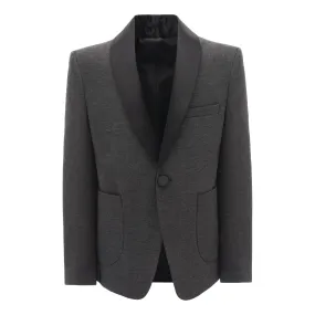 Gray Shawl Lapel Blazer