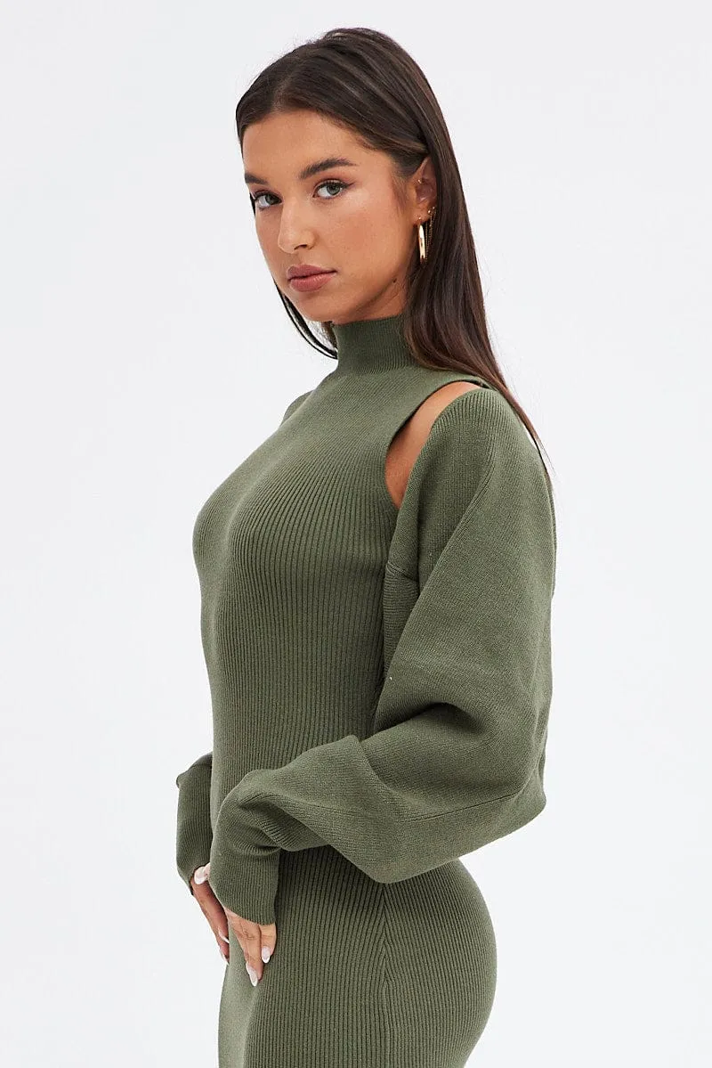 Green Knit Shrug