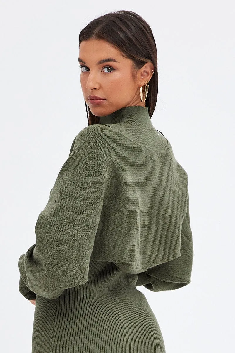 Green Knit Shrug