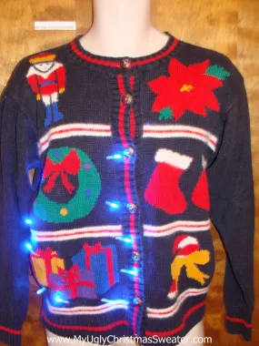 Grid of Six Fun Decorations 80s Christmas Sweater with Lights