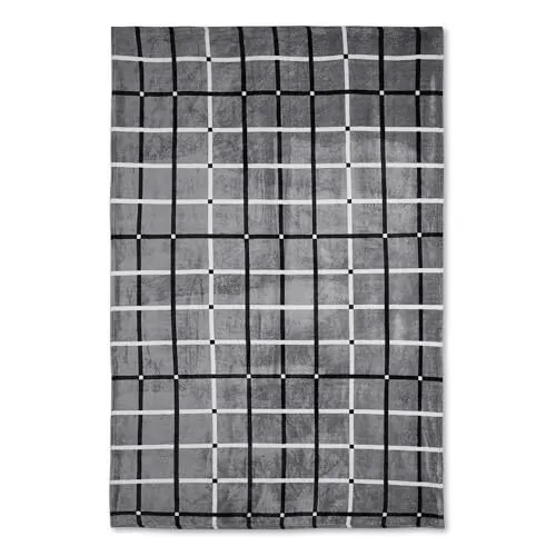 haus & kinder Reversible Flannel Extra Warm AC Blanket Double Bed-Machine Washable Double Blanket for All Season | Anti Fungle Soft Blanket Double Bed | 1Pc | 450 GSM, 220 X 230CM, Grey, Grey Stripe