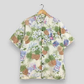 Hawaiian Pineapples Aloha Tropical Shirt Medium