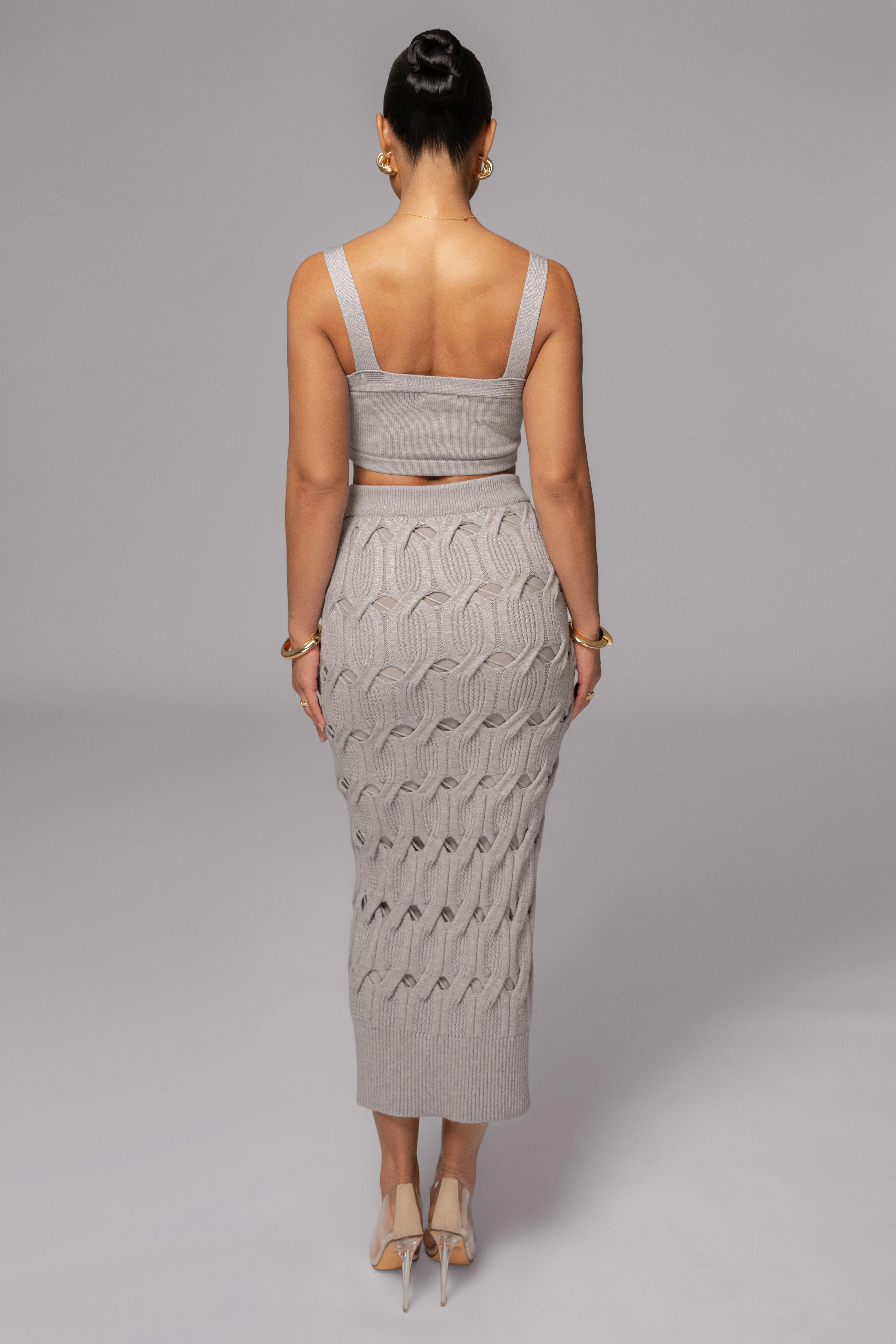 Heather Grey Morgan Knit Maxi Skirt