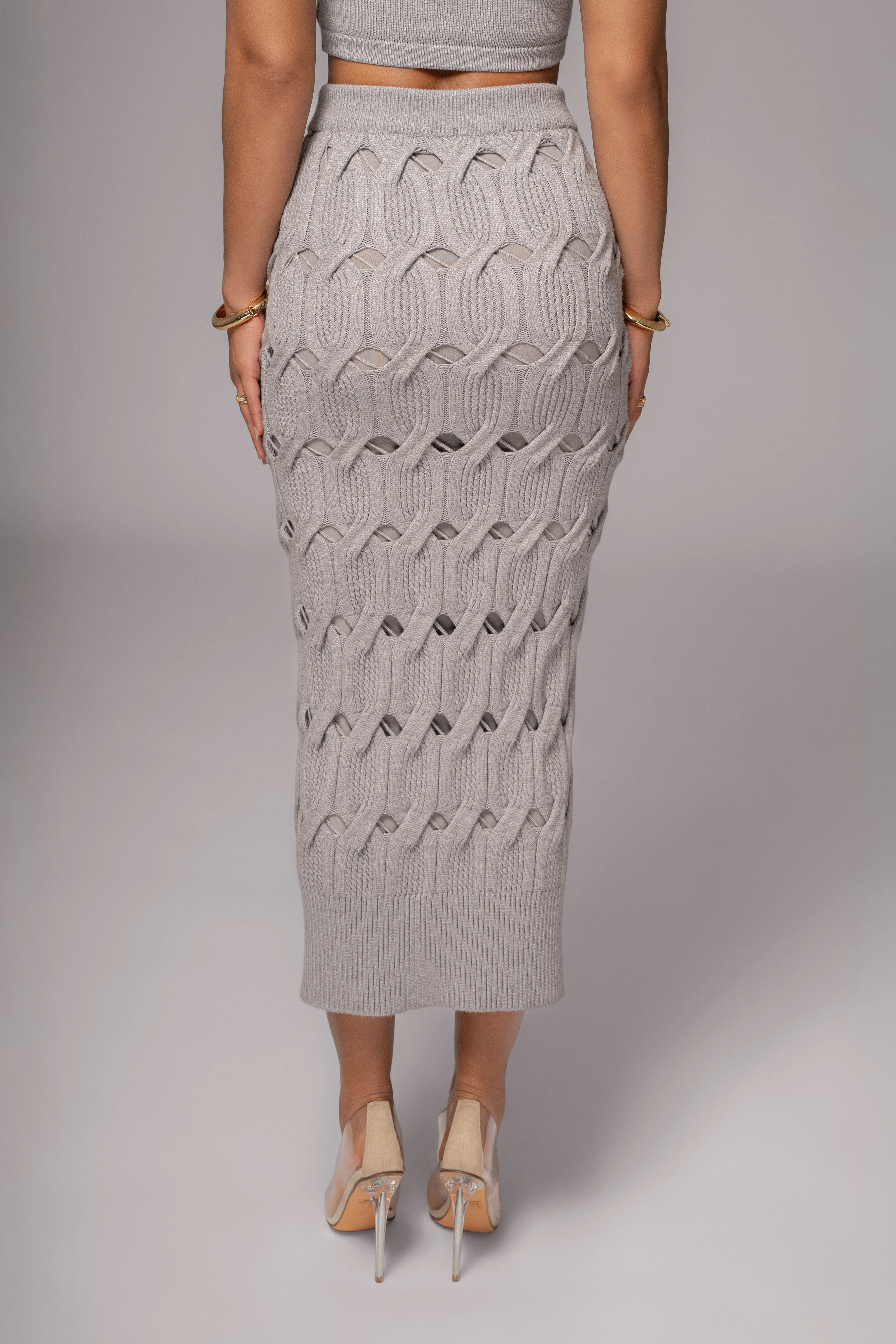 Heather Grey Morgan Knit Maxi Skirt