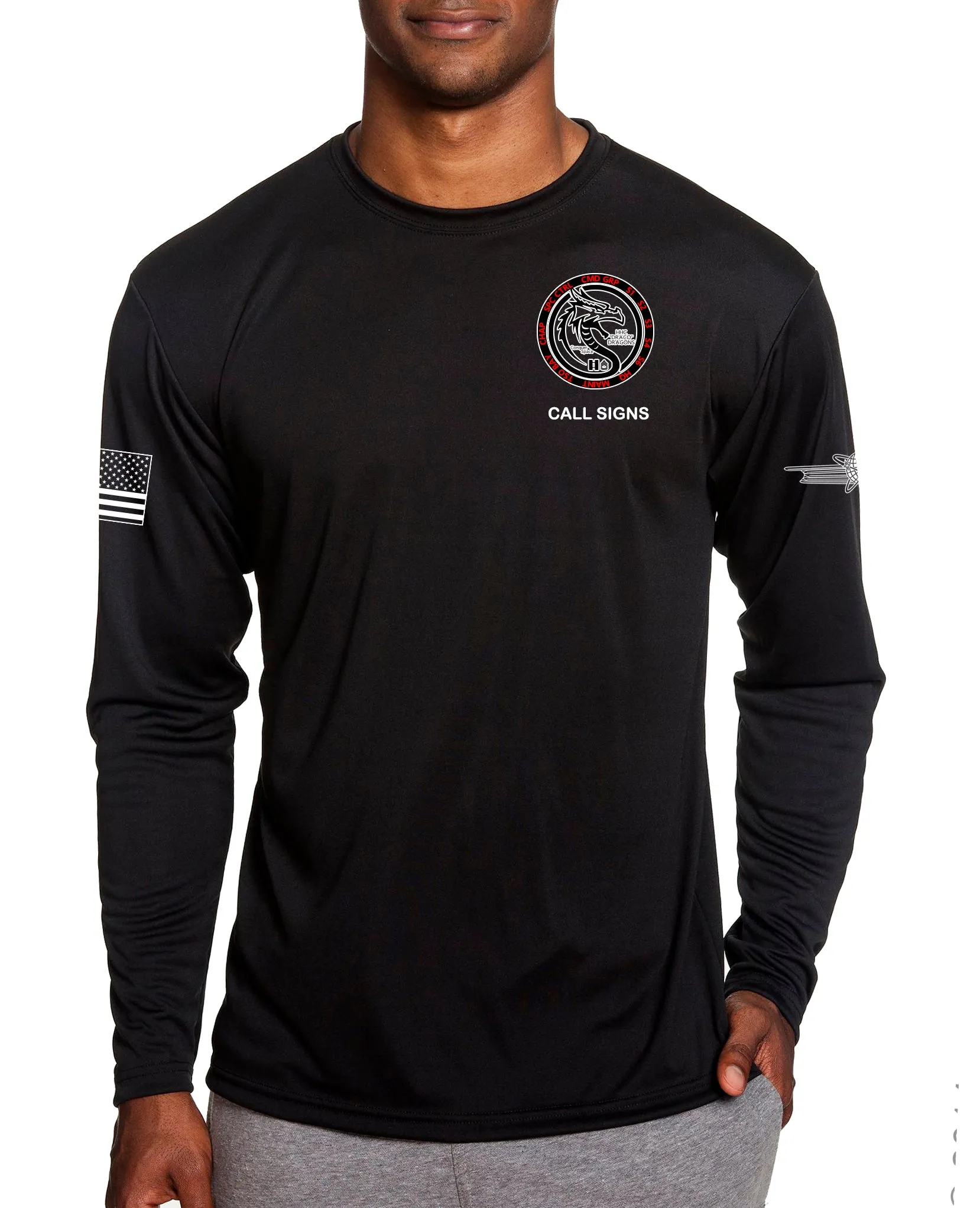 HHC Draco Long Sleeve Performance PT Shirt. This shirt IS approved for PT.
