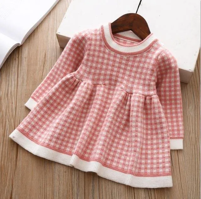 High quality knitted baby girls dresses