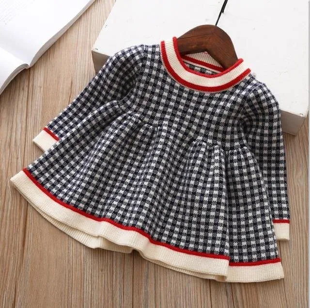 High quality knitted baby girls dresses