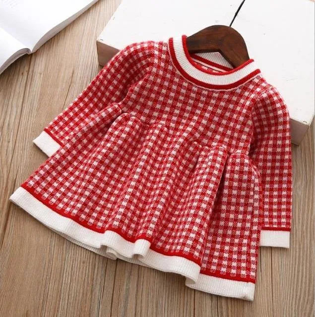 High quality knitted baby girls dresses