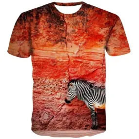 Horse T shirts Men Animal Tshirts Cool Funny Shirt Print Red Tshirts Novelty Street Tshirts Casual Short Sleeve Hip hop Unisex