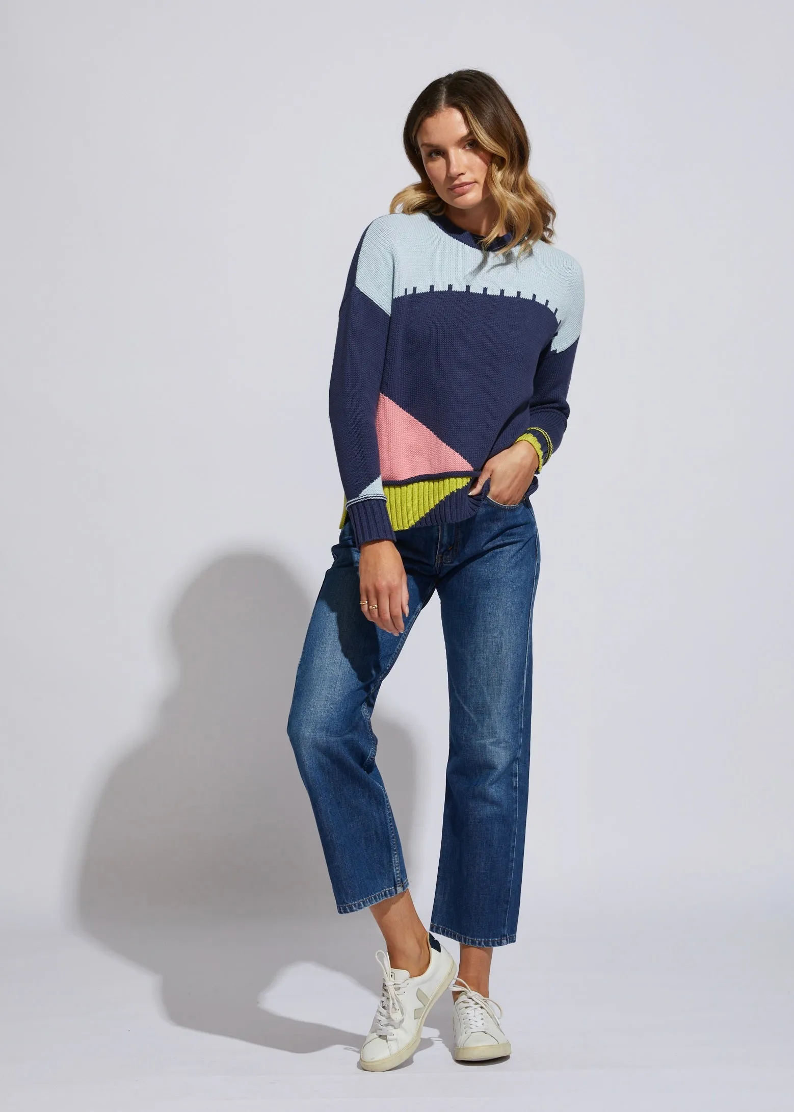 Intarsia Trim Jumper