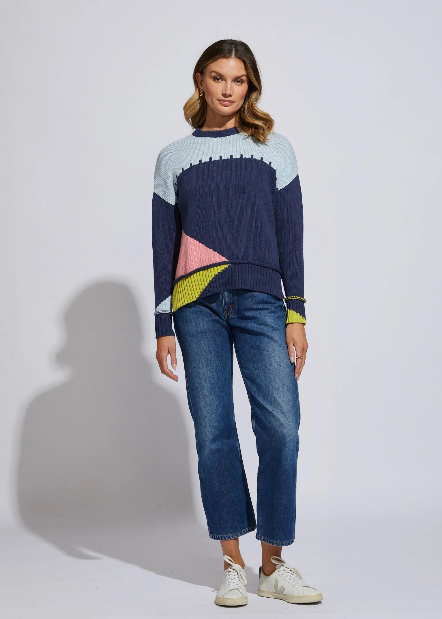 Intarsia Trim Jumper