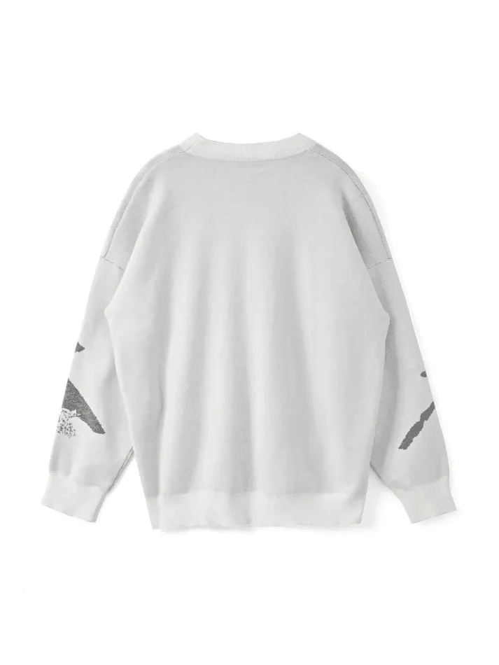 Joskaa Long Sleeve Jacquard Crew Neck Sweater