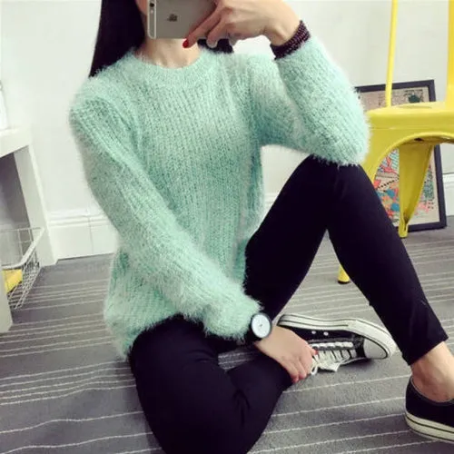 K-POP Womens Short Dreamy Soft Sweater