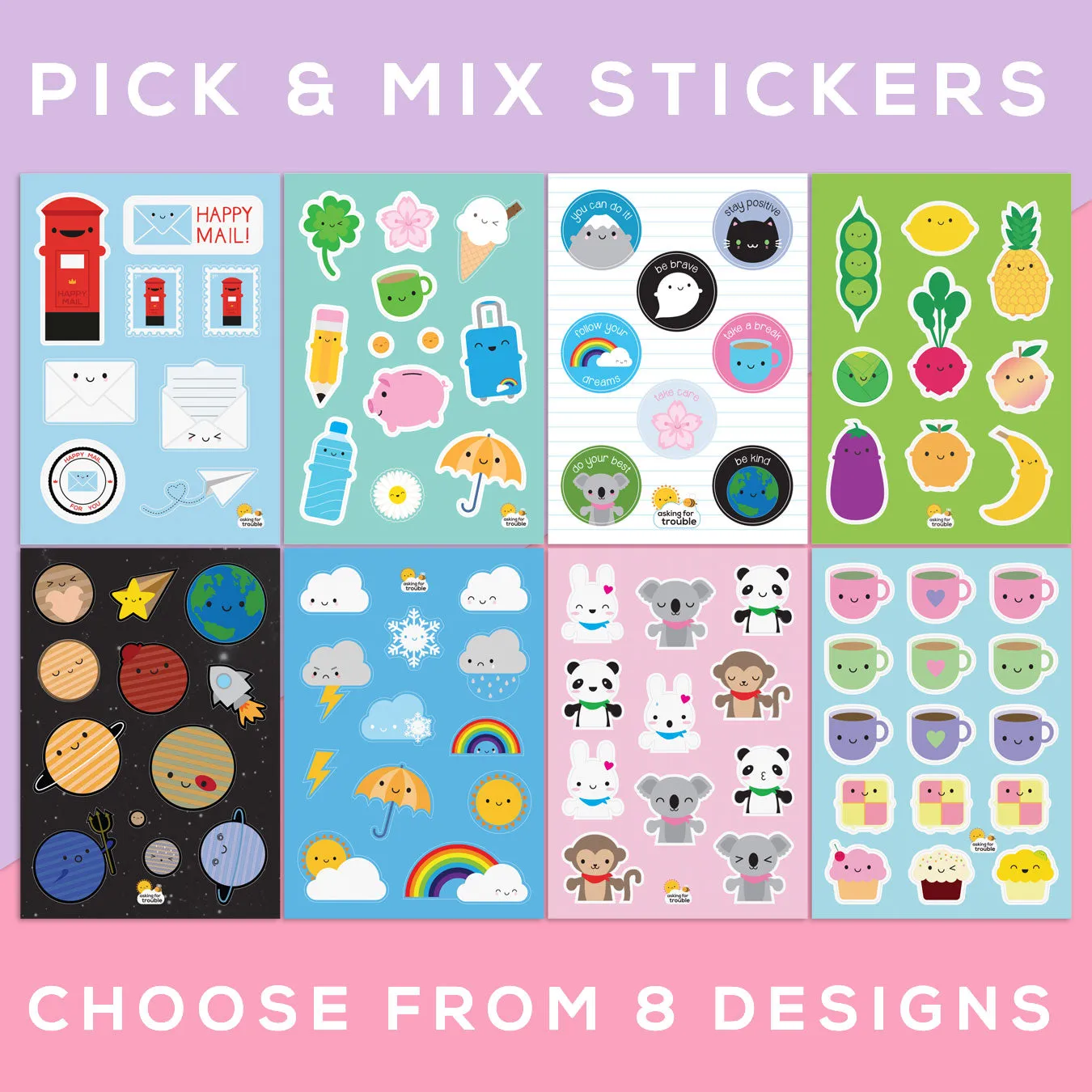 Kawaii Skies Weather Sticker Sheets