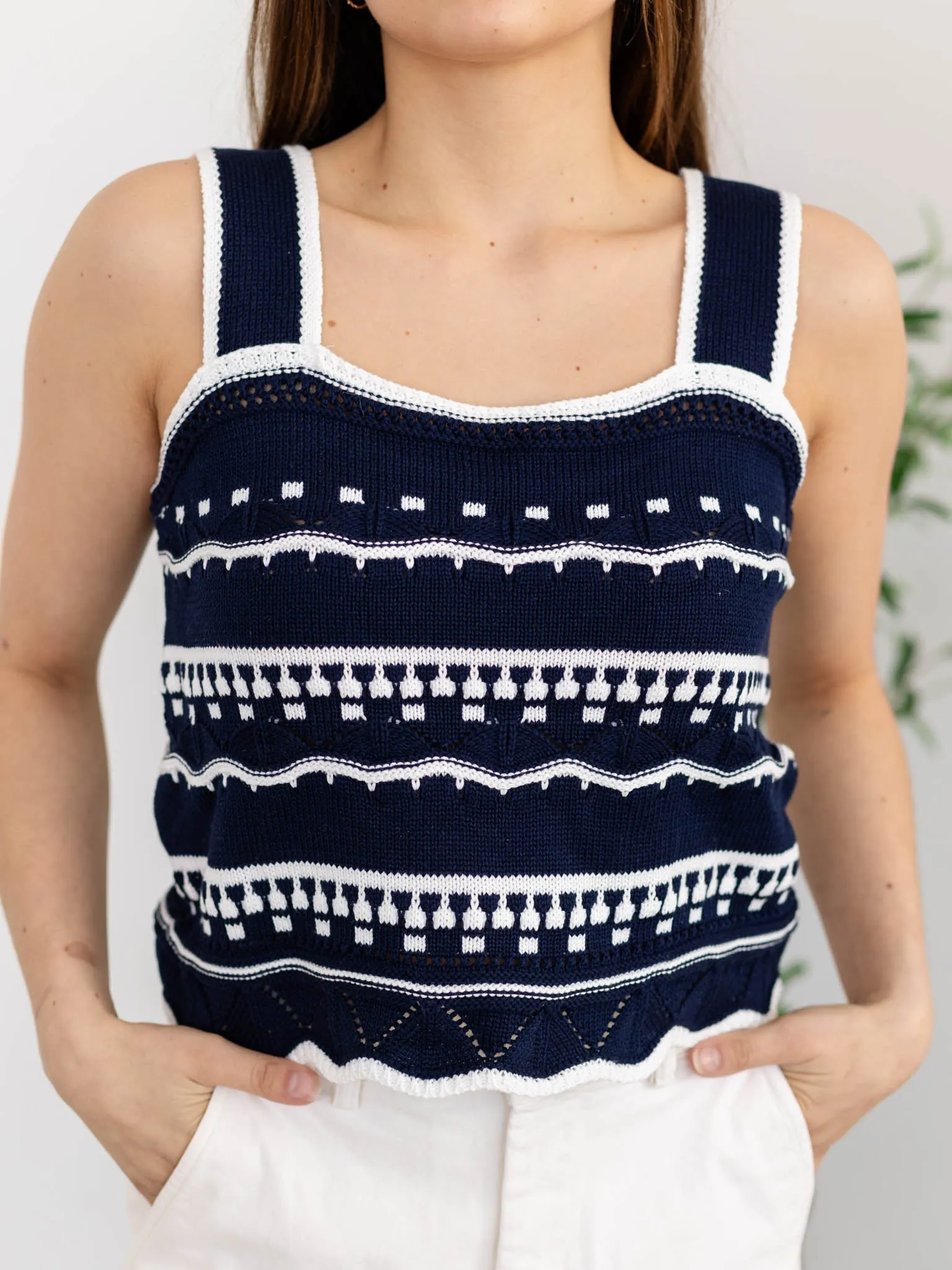 Knit Detailed Crop Tank