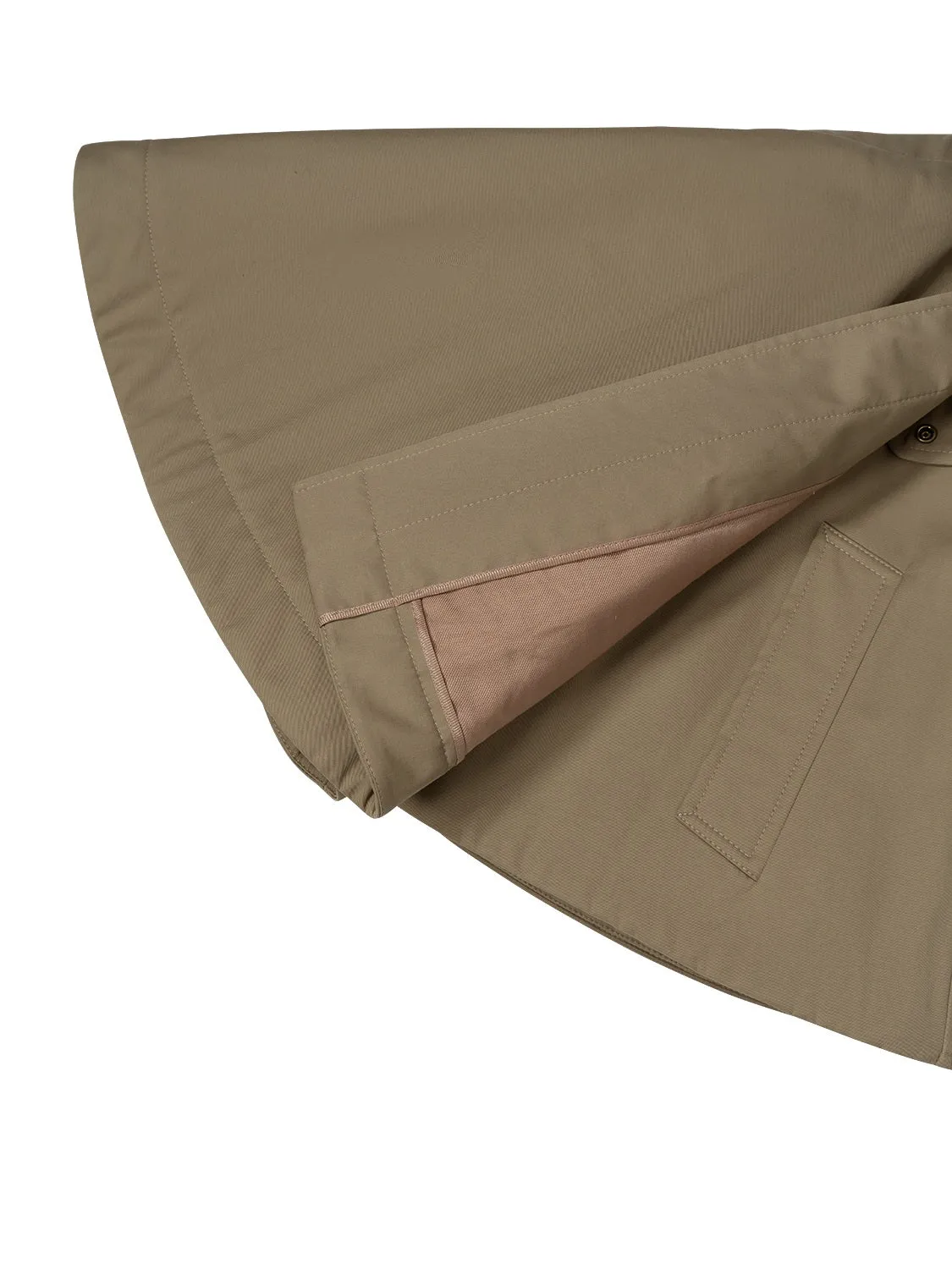 Kurzes gestepptes Cape aus Baumwollgabardine - Soften Brown