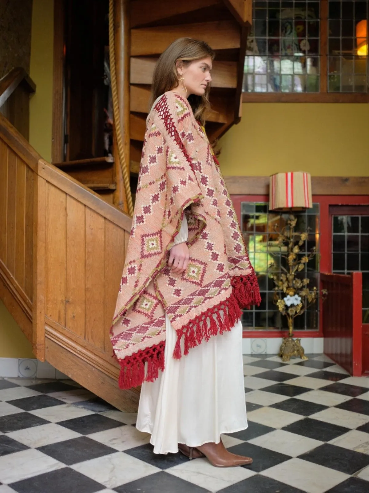 Lata Ji Poncho | Rose