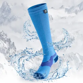 LEAKDRY Waterproof Socks Ultra Compression Knee High Blue