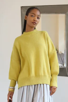 Lime Knit Oversized Ribbed Sweater