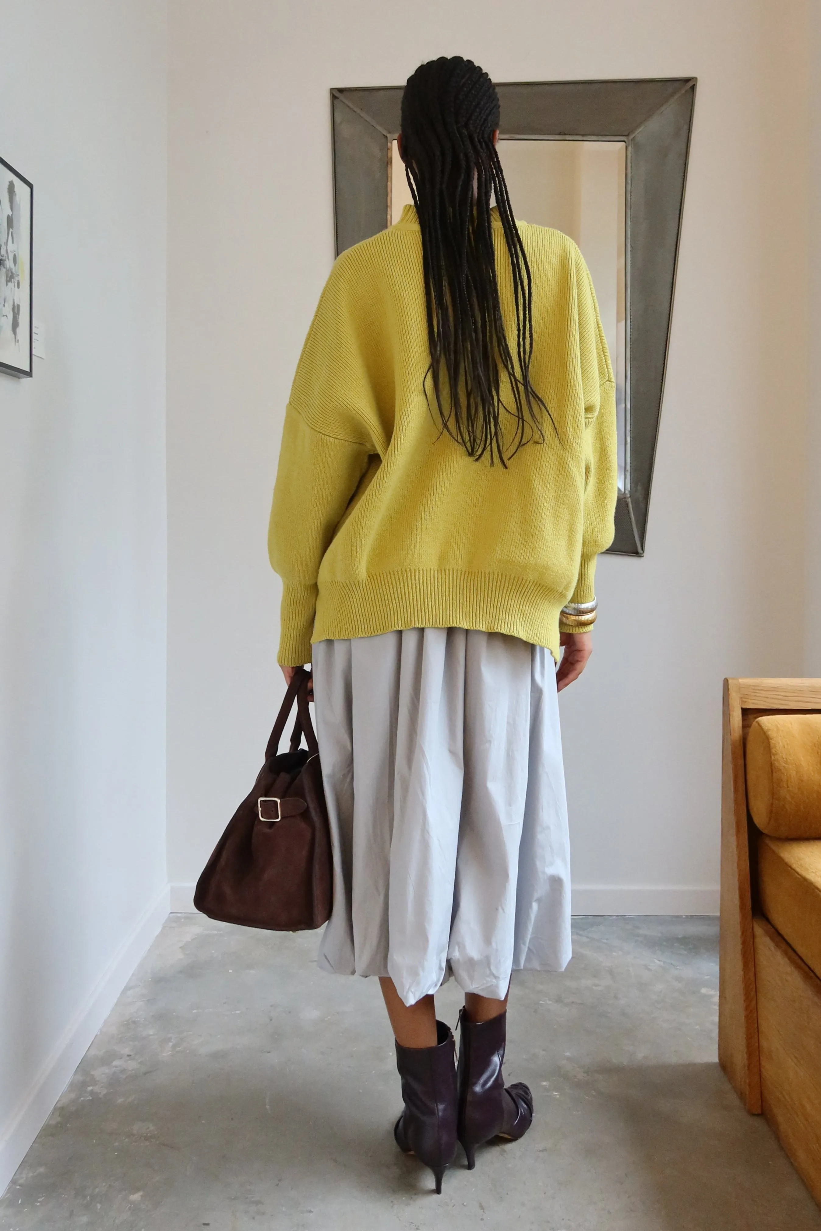 Lime Knit Oversized Ribbed Sweater