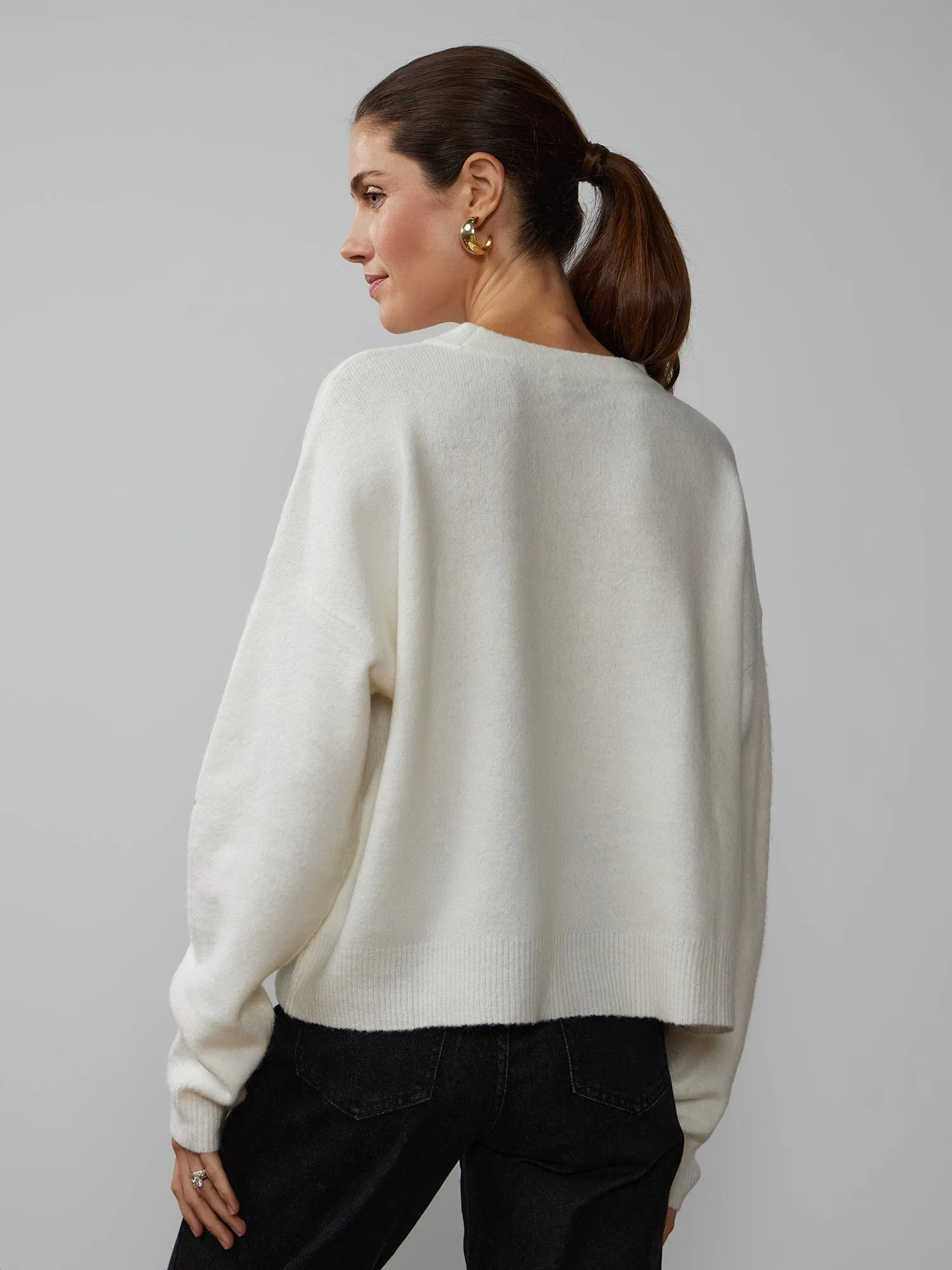 Long Sleeve Sequin Star Sweater