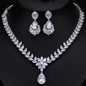 Luxury Marquise Silver Color Wedding Jewelry