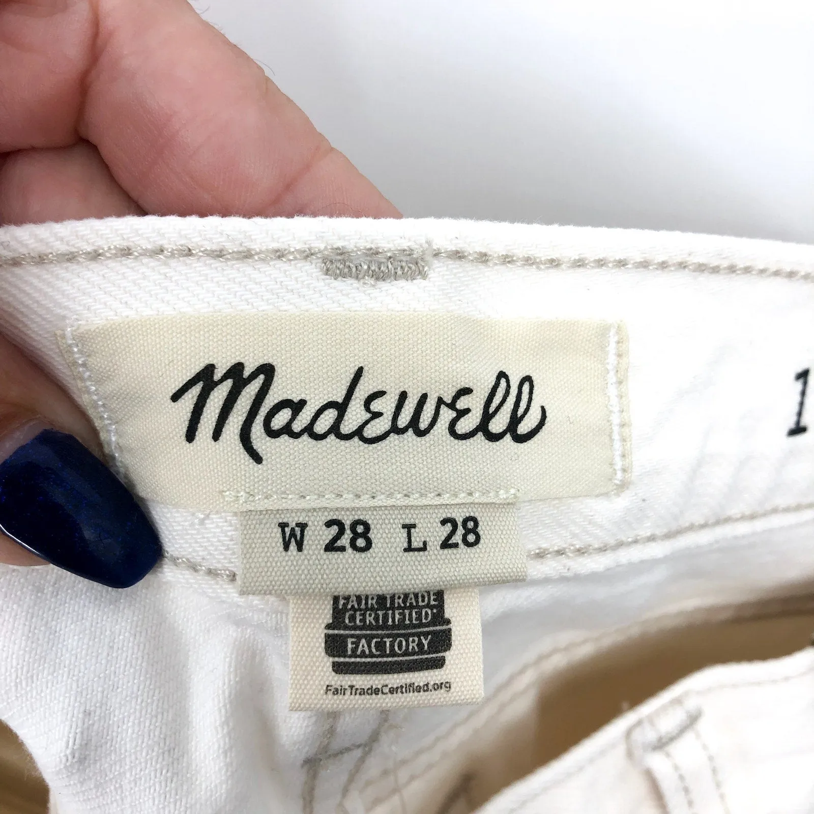 MADEWELL Mens 1991 Straight-Leg Jeans 28x28 Cream Rigid Denim Natural NJ017 NWT