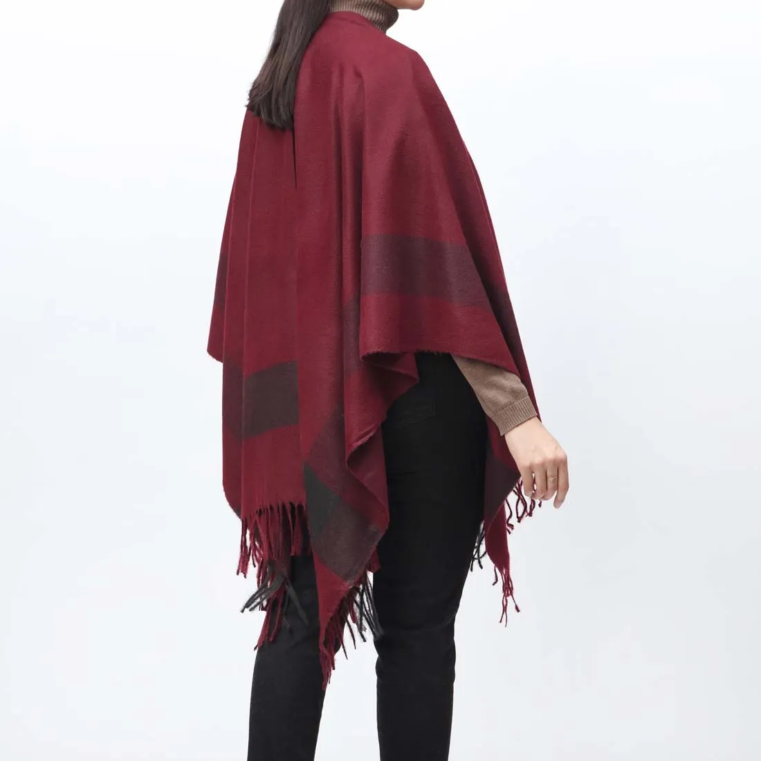 Maroon Cape Shawl PW9803