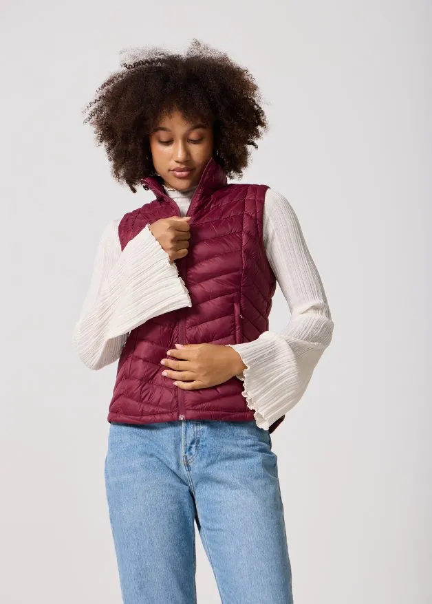 Maroon Duck Down Puffer Vest