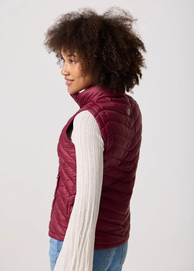 Maroon Duck Down Puffer Vest