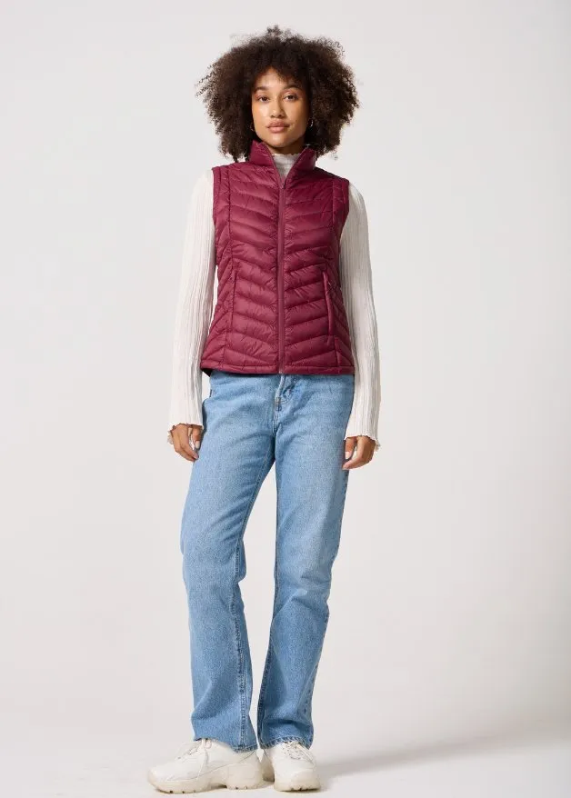 Maroon Duck Down Puffer Vest