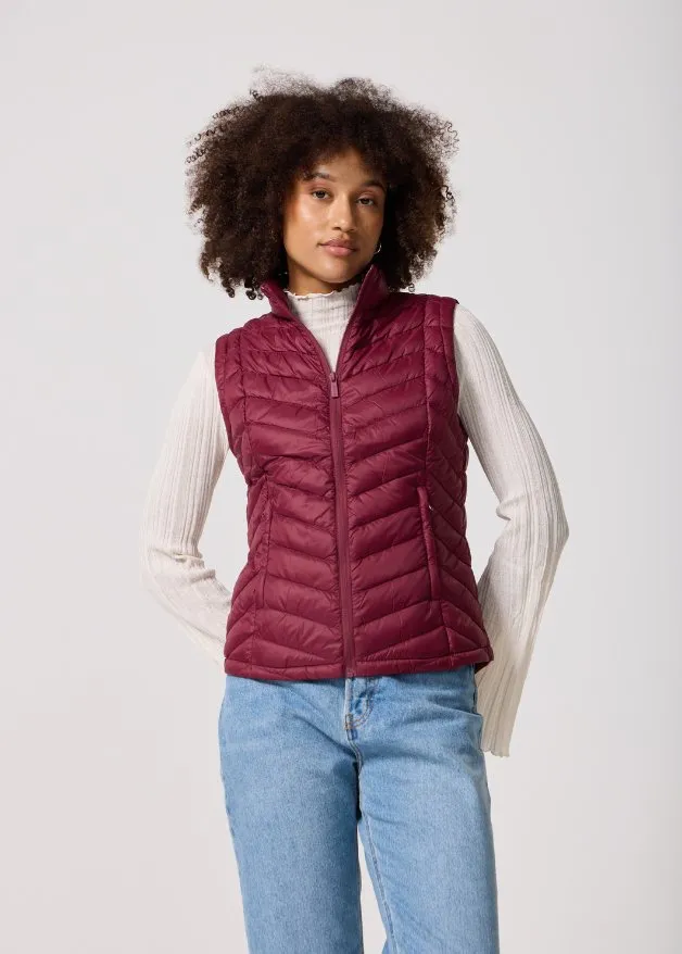 Maroon Duck Down Puffer Vest