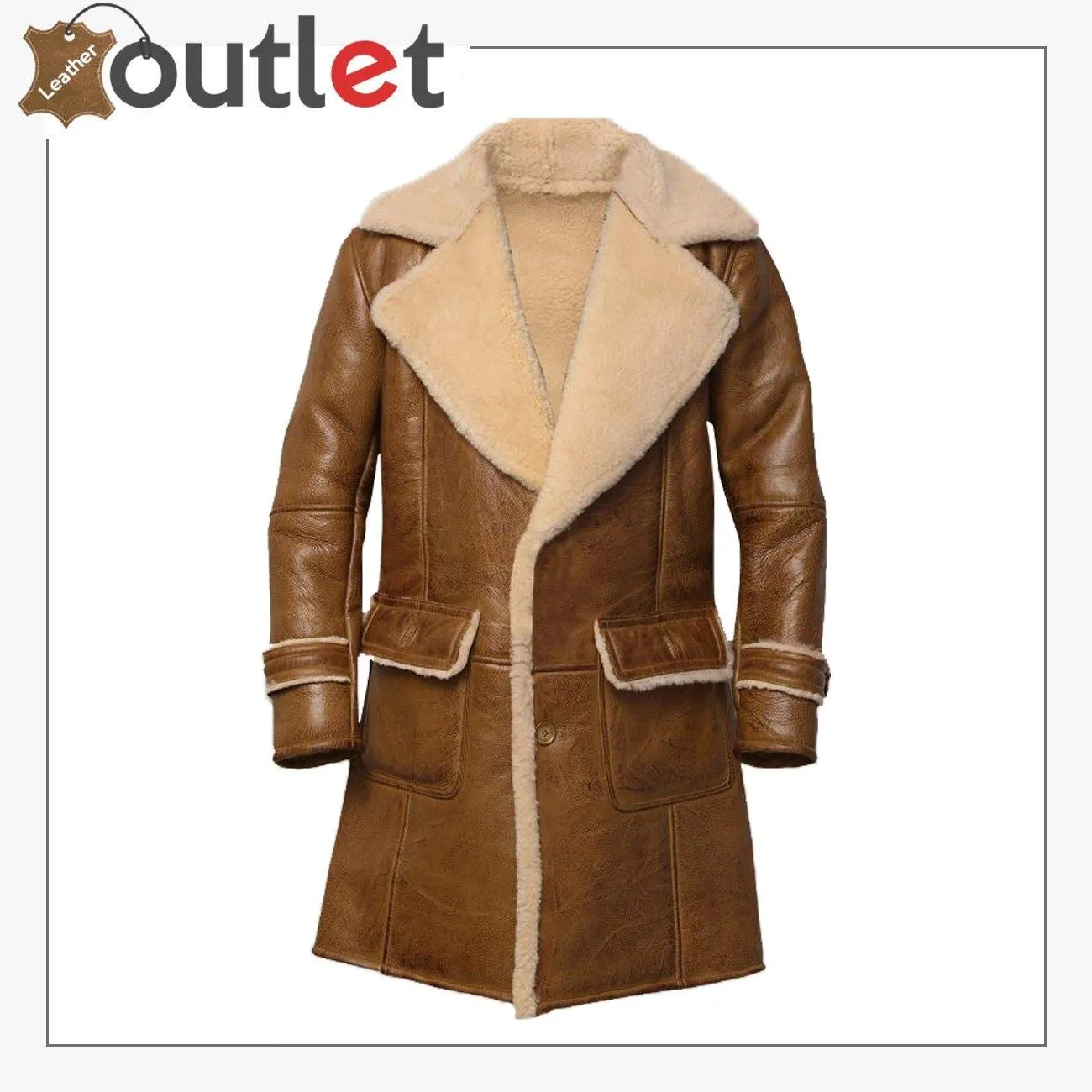 Men Brown Shearling Leather Coat