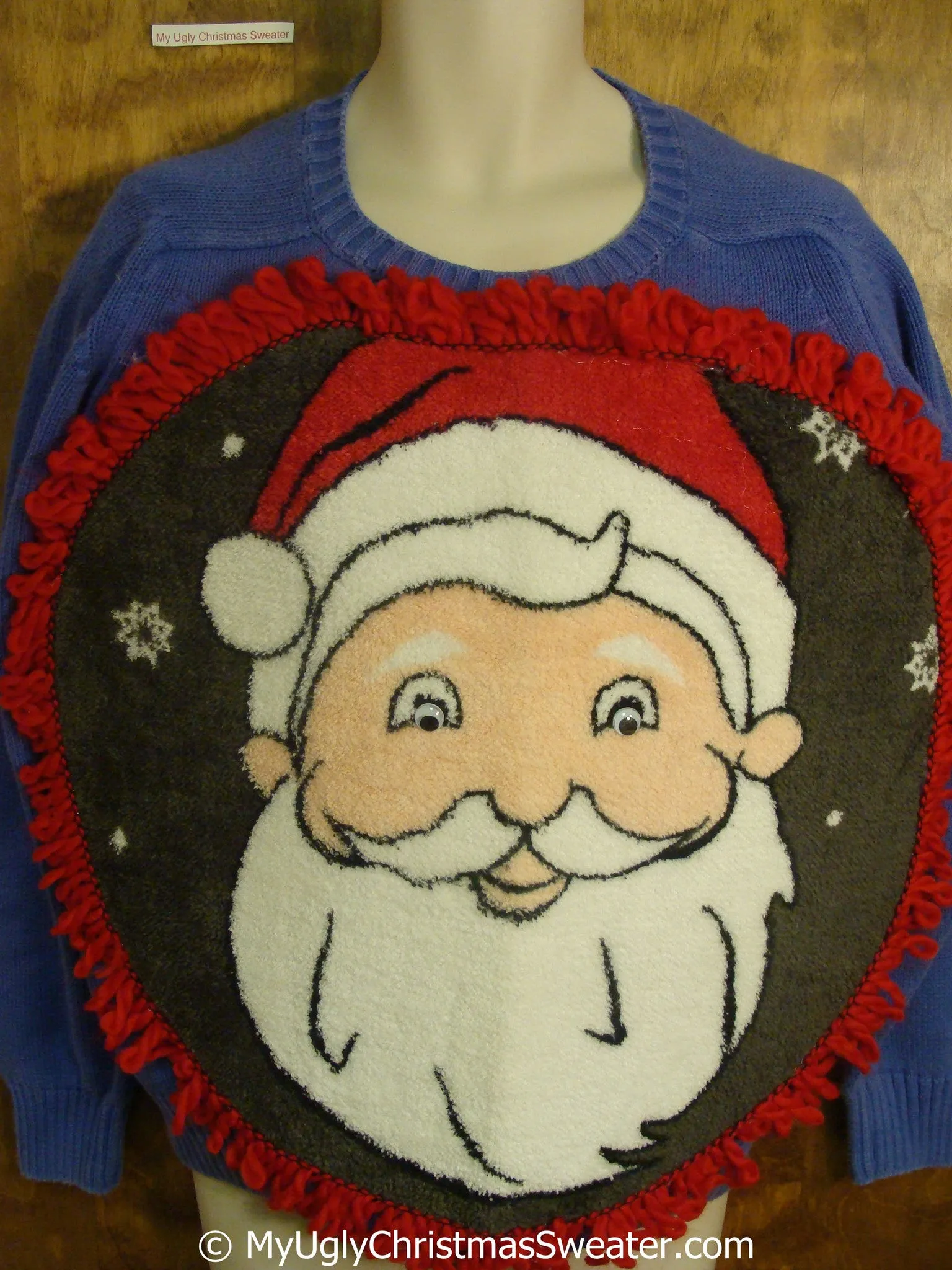 Mens Funny Fluffy Ugly Christmas Sweater with Over The Top Decorations