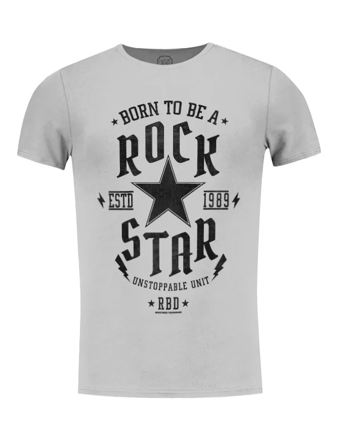 Men's T-shirt Born To be a Rock Star Khaki Beige Gray / Color Option / MD873