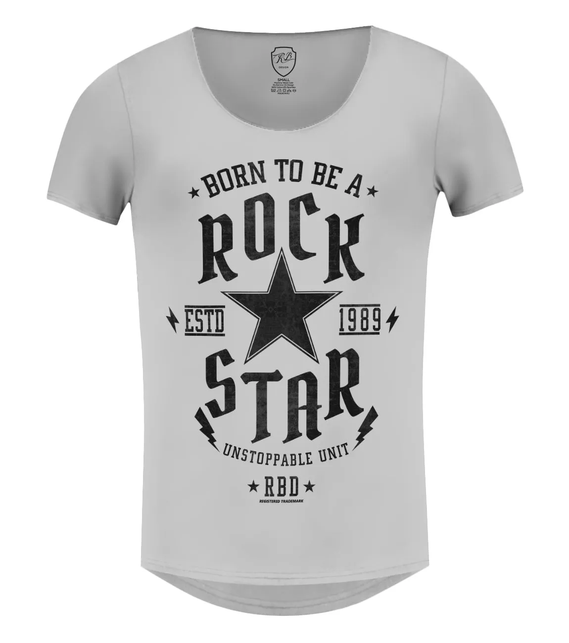 Men's T-shirt Born To be a Rock Star Khaki Beige Gray / Color Option / MD873