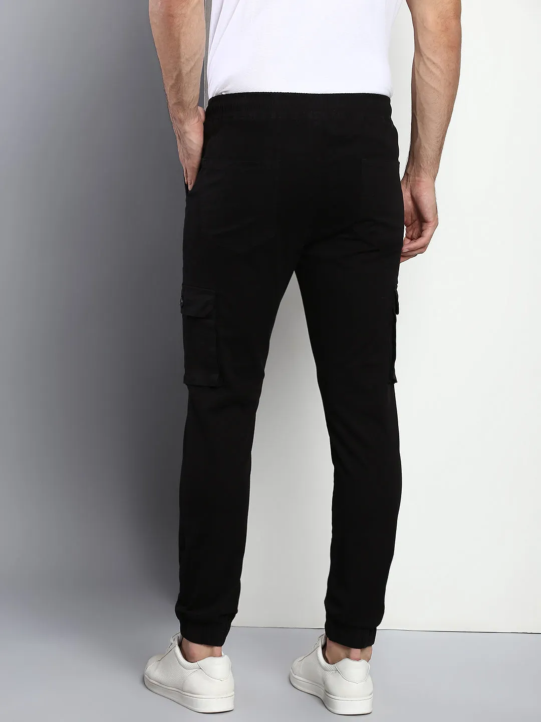 Men's Tapered Fit Cotton Joggers (Black)