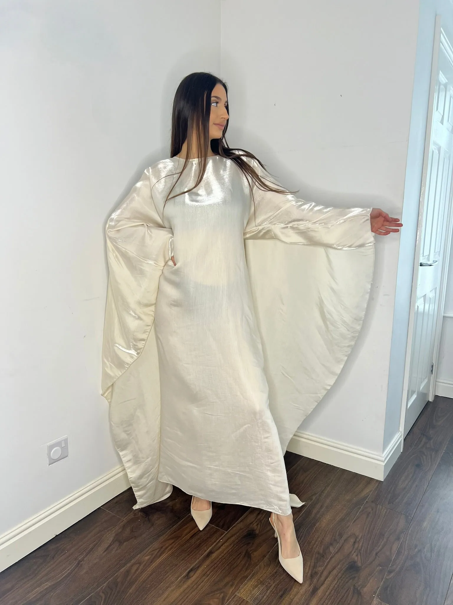 Mina Cape Dress- Off White