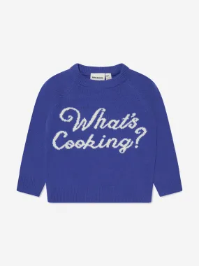 Mini Rodini Kids What's Cooking Knitted Sweater in Blue